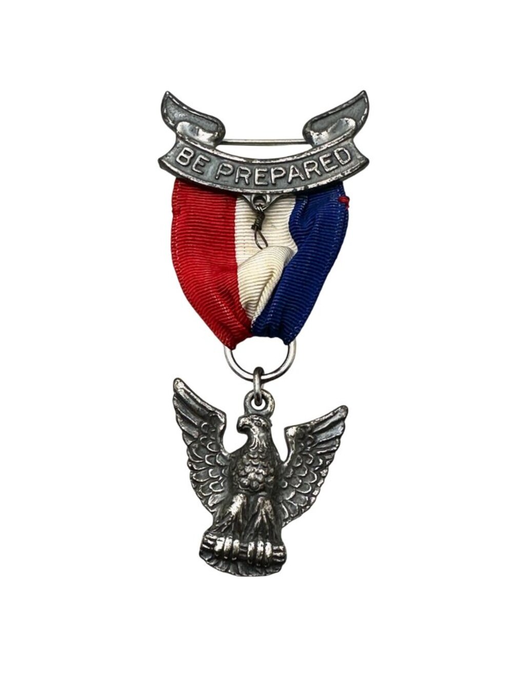 Antique Boy Scouts of America Medal Sterling Silver Eagle Be Prepared - Picture 3 of 10